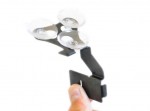 Vertical holder with 3 suction cups for radar detectors.